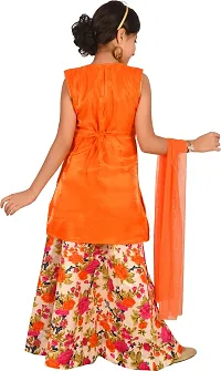 Alluring Orange Silk Blend  Lehenga Cholis For Girls-thumb3