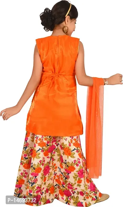 Alluring Orange Silk Blend  Lehenga Cholis For Girls-thumb4