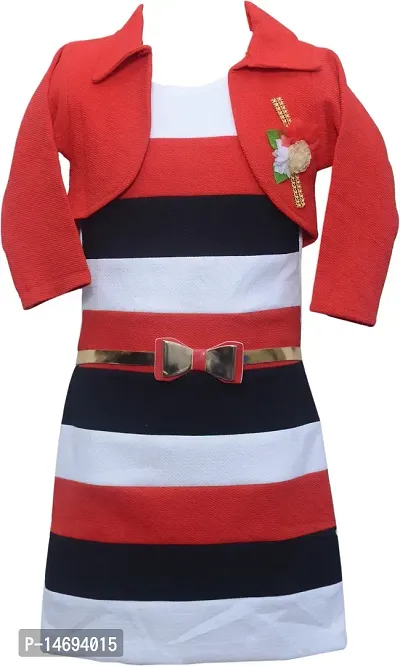 Fabulous Red Cotton Blend  Tube Dress For Girls-thumb0