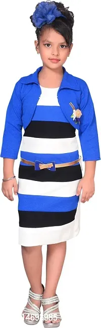 Fabulous Blue Cotton Blend  Tube Dress For Girls-thumb0