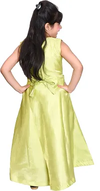 Fabulous Green Silk Blend  Fit And Flare Dress For Girls-thumb1