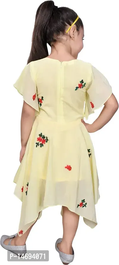 Fabulous Yellow Georgette  Frocks For Girls-thumb4