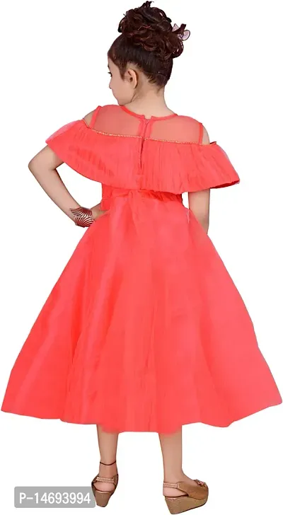 Fabulous Peach Net  Frocks For Girls-thumb4