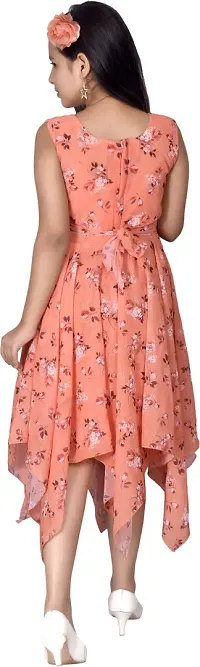 Fabulous Orange Georgette  Frocks For Girls-thumb3