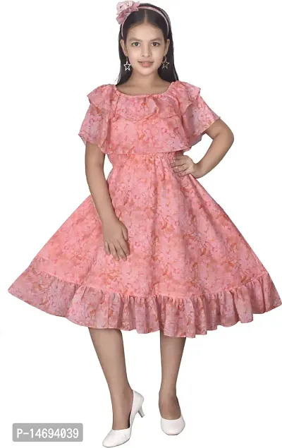 Fabulous Pink Georgette  Frocks For Girls