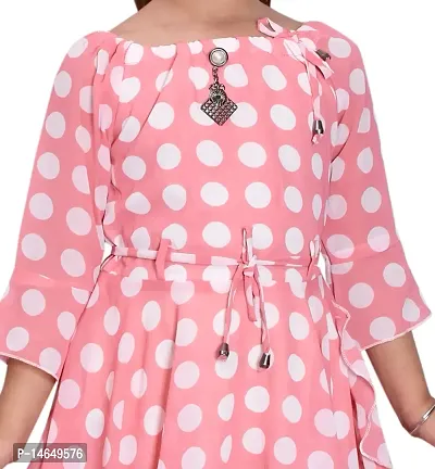 Girls Casual Polka Dots Print Midi Dress-thumb5