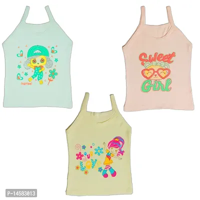 Stylish Multicoloured Cotton  Camisole For Girls Combo Of 3-thumb0