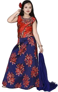 Alluring Red Brocade  Lehenga Cholis For Girls-thumb1