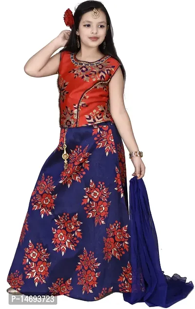 Alluring Red Brocade  Lehenga Cholis For Girls-thumb2