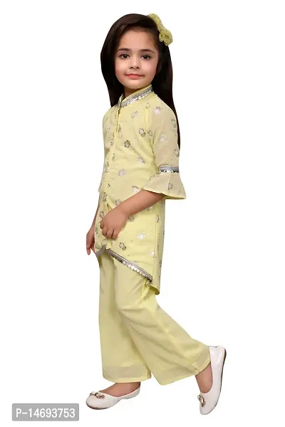 Alluring Yellow Georgette  Stitched Salwar Suit Sets For Girls-thumb2