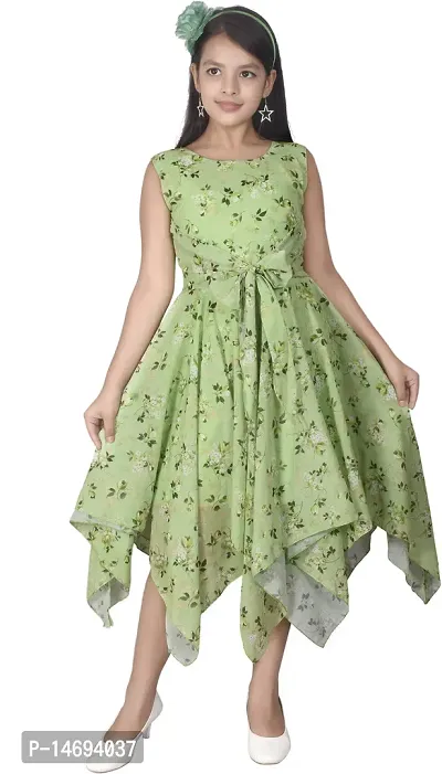 Fabulous Green Georgette  Frocks For Girls-thumb0