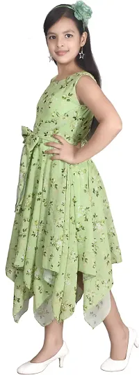 Fabulous Green Georgette  Frocks For Girls-thumb2