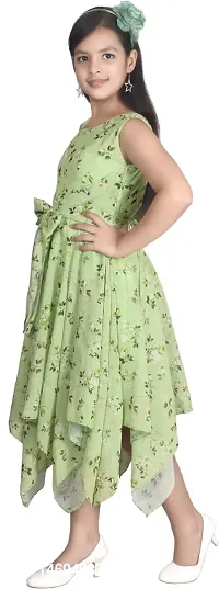 Fabulous Green Georgette  Frocks For Girls-thumb3