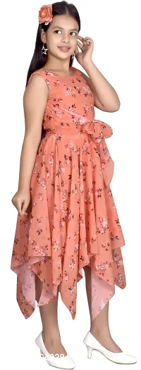 Fabulous Orange Georgette  Frocks For Girls-thumb3