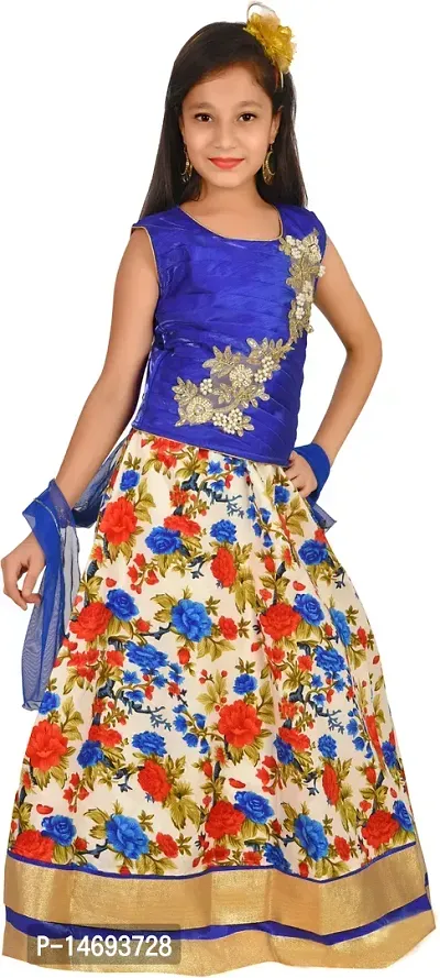 Alluring Blue Silk Blend  Lehenga Cholis For Girls-thumb2