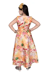 Girls Silk Blend Floral Frock Gown Partywear Dress-thumb3