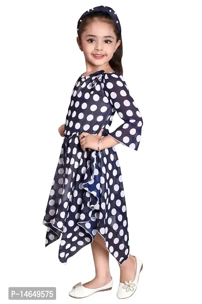 Girls Casual Polka Dots Print Midi Dress-thumb2