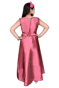 Girls Silk Blend Solid Frock Gown Partywear Dress-thumb2