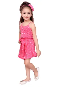 Fabulous Pink Rayon  Capri Jumpsuit For Girls-thumb1