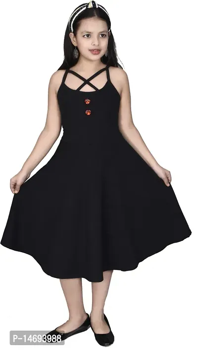 Fabulous Black Cotton Blend  Frocks For Girls-thumb2