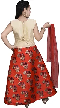 Alluring Red Brocade  Lehenga Cholis For Girls-thumb3