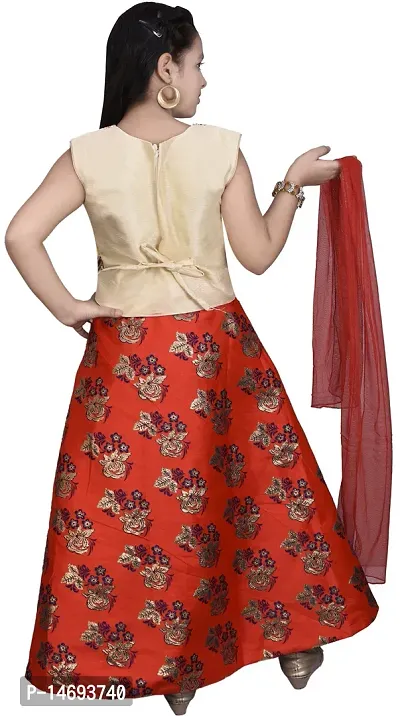 Alluring Red Brocade  Lehenga Cholis For Girls-thumb4