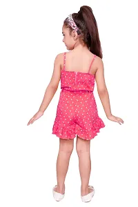 Fabulous Pink Rayon  Capri Jumpsuit For Girls-thumb3