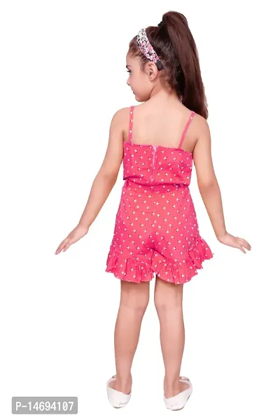 Fabulous Pink Rayon  Capri Jumpsuit For Girls-thumb4