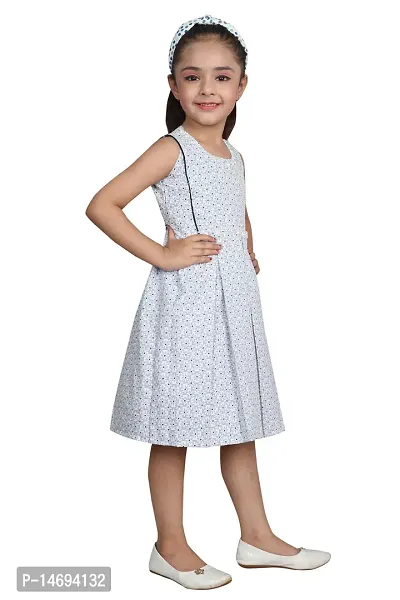 Fabulous Grey Cotton Blend  Frocks For Girls-thumb3