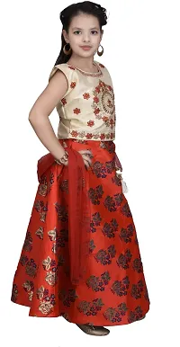 Alluring Red Brocade  Lehenga Cholis For Girls-thumb2