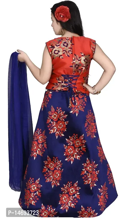 Alluring Red Brocade  Lehenga Cholis For Girls-thumb4