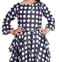 Girls Casual Polka Dots Print Midi Dress-thumb4