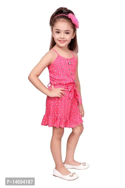 Fabulous Pink Rayon  Capri Jumpsuit For Girls-thumb3