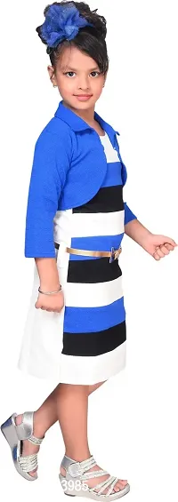 Fabulous Blue Cotton Blend  Tube Dress For Girls-thumb3