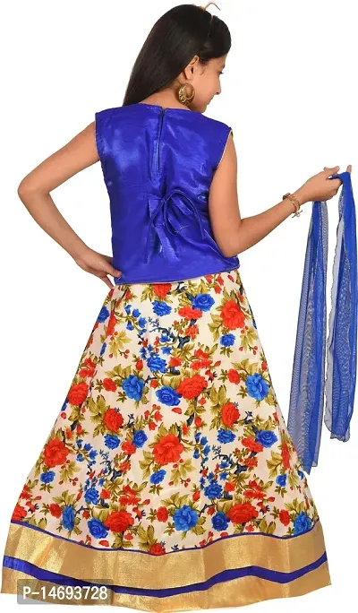 Alluring Blue Silk Blend  Lehenga Cholis For Girls-thumb4