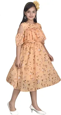 Fabulous Yellow Georgette  Frocks For Girls-thumb2