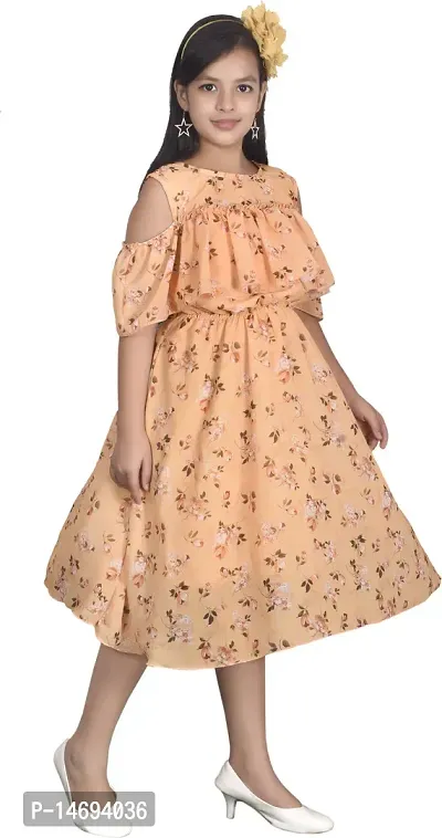 Fabulous Yellow Georgette  Frocks For Girls-thumb3