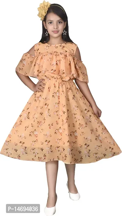 Fabulous Yellow Georgette  Frocks For Girls-thumb0