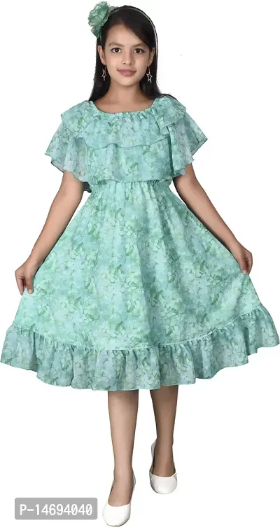 Fabulous Blue Georgette  Frocks For Girls