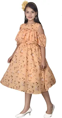Fabulous Yellow Georgette  Frocks For Girls-thumb1