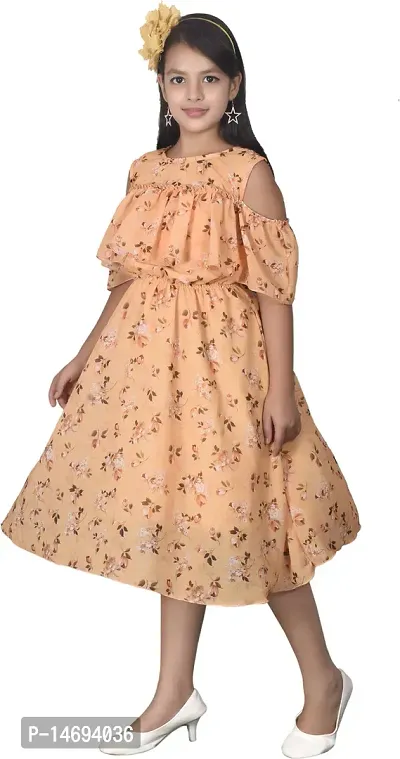 Fabulous Yellow Georgette  Frocks For Girls-thumb2