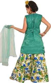 Alluring Green Silk Blend  Lehenga Cholis For Girls-thumb3