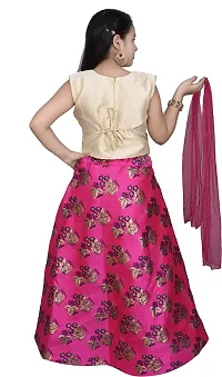 Alluring Pink Brocade  Lehenga Cholis For Girls-thumb3