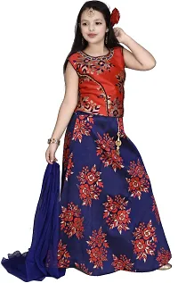 Alluring Red Brocade  Lehenga Cholis For Girls-thumb2