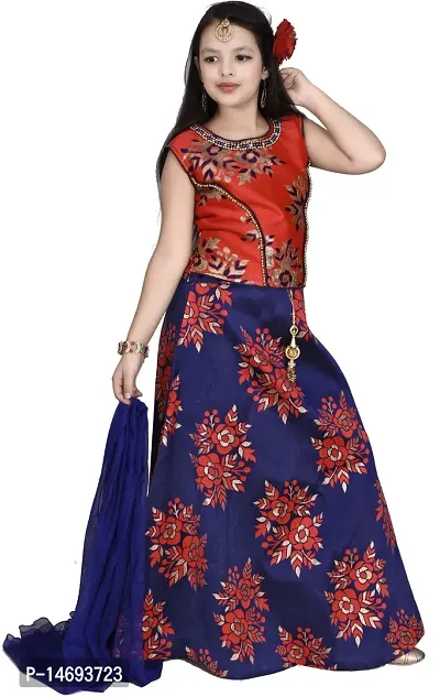 Alluring Red Brocade  Lehenga Cholis For Girls-thumb3