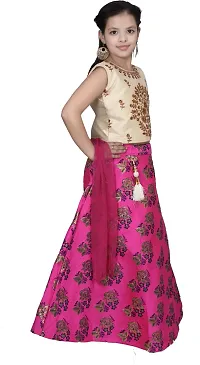 Alluring Pink Brocade  Lehenga Cholis For Girls-thumb1