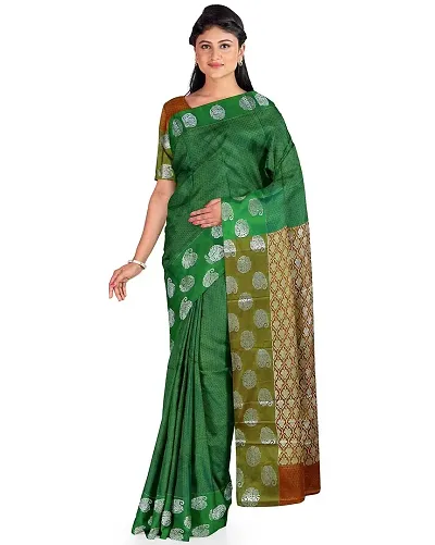 Stylish Crepe Saree with Blouse piece For Women