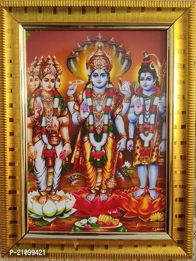 Sai Balaji Acralics Brahma Vishnu And Maheshwara Religious Frame