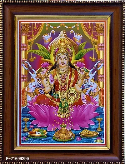 Shreya Arts Frame Wth Glass Dhana Lakshmi Lakshmi Pooja Laxmi Devi Lakshmi Photo Religious Frame-thumb0