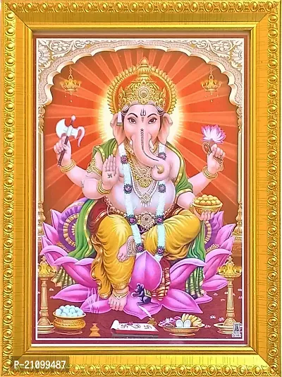 Shreya Arts Frame Wth Glass Ganpati Ganesha Vinayaka Pillaiyar Shree Ganesh Jay Shree Ganesh Photo Religious Frame